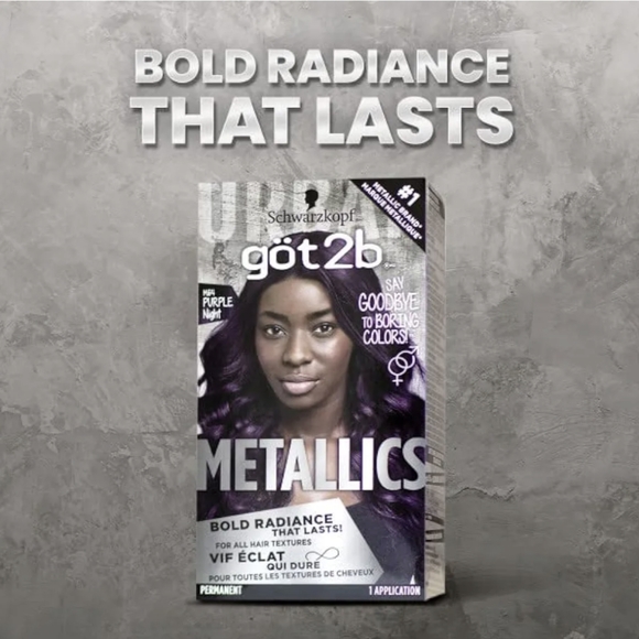 Got2b Metallics Permanent Hair Color, M64 Purple Night Charcoal - Picture 3 of 10